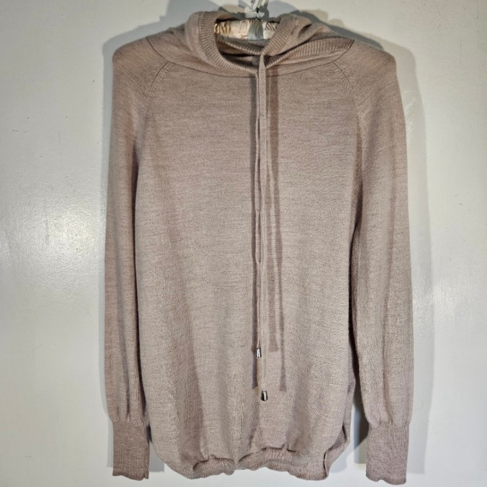 Cynthia Rowling 100% Extrafine Merino Wool Drawstring Cowl Neck Sweater